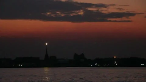 Sunset at the Temple Stock Footage 9104824