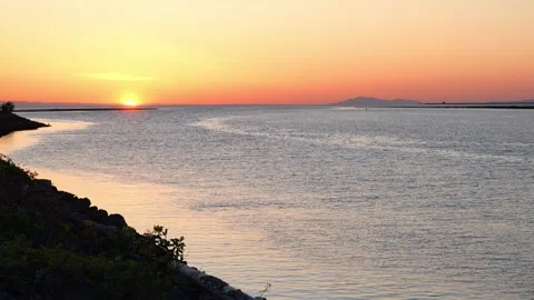 Sunset at Tera Nova Park Dyke, Richmond BC, Canada - April 9, 2024 Stock Footage 275074351