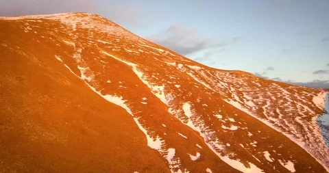 Sunset in Terminillo mountain seen from a drone Stock Footage 101070233