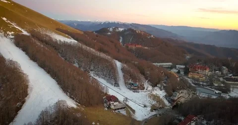 Sunset in Terminillo mountain seen from a drone Stock Footage 101070315