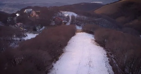 Sunset in Terminillo mountain seen from a drone Stock Footage 101070328