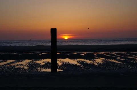 Sunset on texel Stock Photos