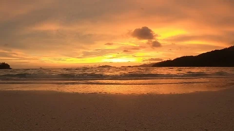 Sunset on the thai beach Stock Footage 126073333