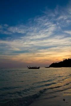 Sunset on a thai beach Stock Photos