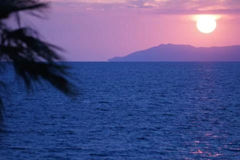 Sunset in Thassos Greece Stock Photos