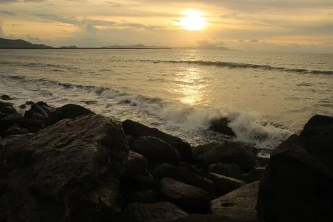 Sunset on ther beach Stock Photos