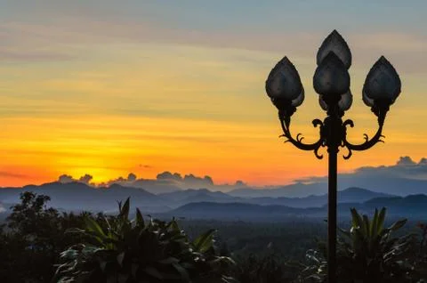 Sunset on thongchai mountain Stock Photos