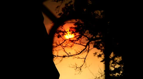 Sunset Through Antique Window (Time Lapse) 2 Stock-Footage 27260889