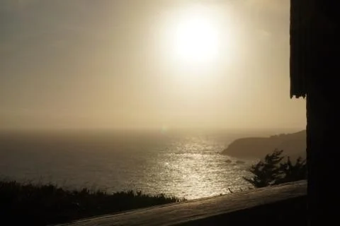 Sunset through a battery 스톡 사진