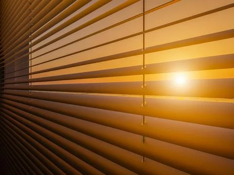 Sunset through the blinds Stock Illustration