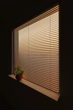 Sunset through the blinds Stock Illustration
