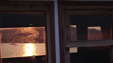Sunset (through the boat window) Stock-Footage 11851493