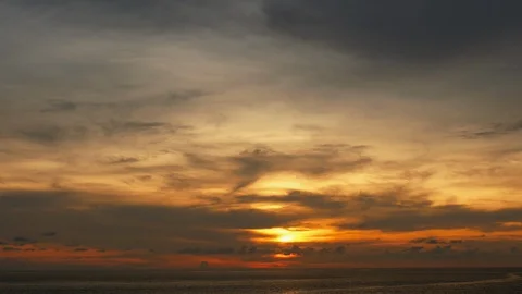 Sunset through the clouds Stock Footage 94193934