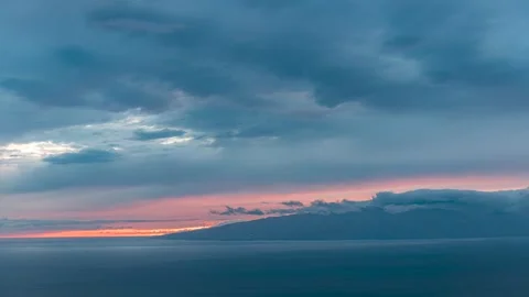 Sunset Through Clouds Over La Gomera — 4K Timelapse Stock Footage 314264454