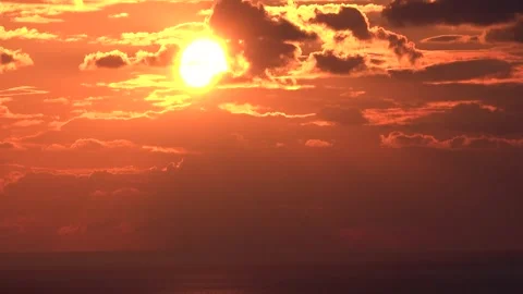 Sunset through the clouds over the sea in fast motion 스톡 동영상 245829622