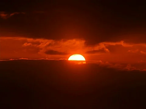 Sunset through Dark Clouds 400x300 Stock Footage 524610