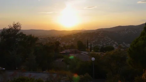 Sunset through the Grass Stock Footage 95389549