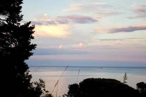 Sunset through Silhouettes Stock Photos