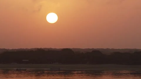 Sunset Through Tree Branches Kenya Lamu Coast Atmospheric Stock Footage 333217425