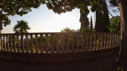 Sunset through a white fence 库存影片 255896726