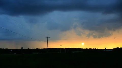 Sunset thunderstorm Stock-Footage 830086
