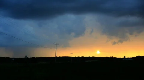 Sunset thunderstorm 스톡 동영상 830142