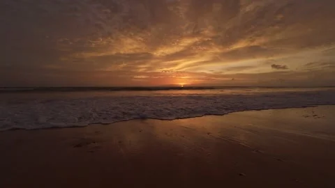 Sunset Tidal Waves Video stock 259945214