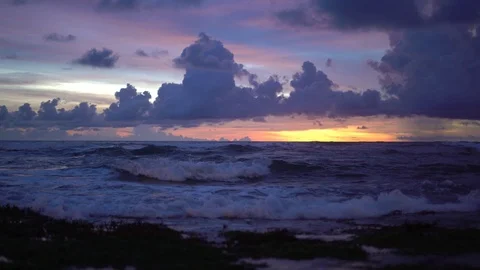 Sunset from a tidepool in Bali Stock Footage 74290092