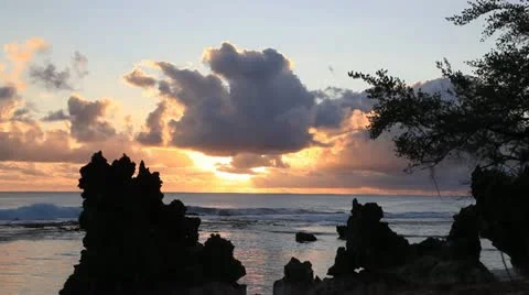 Sunset at Tikehau Stock Footage 11226578