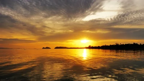 Sunset time above the ocean Stock Footage 133940531