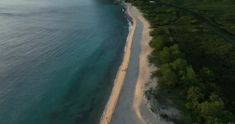 Sunset time at the beach in Hawaii Stock Footage 241373009