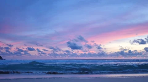Sunset time in the beautiful paradise beach Nai Harn in Phuket, Thailand Stock Footage 67447919