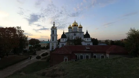 Sunset time in Dmitrov Kremlin, Russia Stock-Footage 140423954