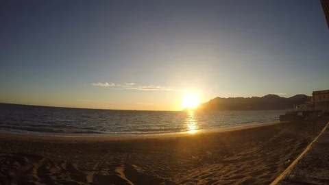 Sunset in time elapse of salerno and amalfi coast Stock Footage 104373765
