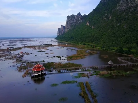 Sunset time at Khao Sam Roi Yot National Park, Thailand. Stock Footage 77374081