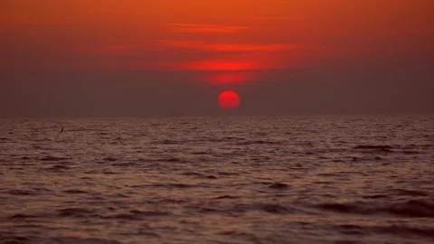 Sunset time lapes and wave sea background, beautiful nature of seascape Stock Footage 140540762