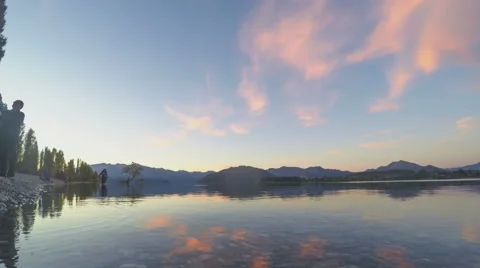 Sunset time laps at Lake Wanaka Stock Footage 62769787