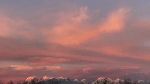 Sunset time laps over mountains Stock Footage 130591641