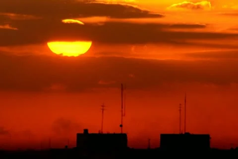 Sunset Time-Lapse with antennas Stock Footage 20511521
