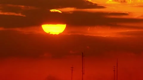 Sunset Time-Lapse with antennas Stock Footage 20511529