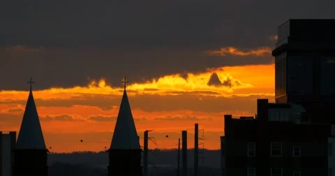 Sunset Time Lapse Atlanta Cityscape 03-25-2015 Video stock 48639770