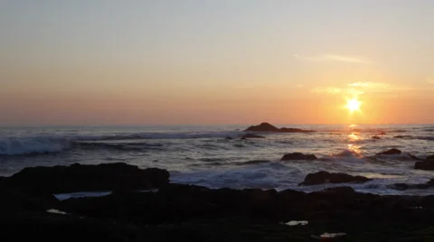 Sunset Time Lapse, Atlantic Coast, Portugal Stock Footage 5234793