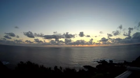 Sunset time lapse at the Atlantic Ocean, Azores travel destination. Stock Footage 154635507