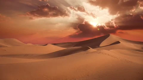 Sunset time lapse background in desert Stock Footage
