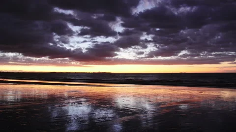 Sunset time-lapse at Beach Stock Footage 50156954
