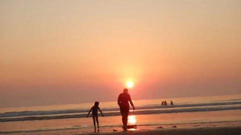 Sunset time lapse on the beach Stock Footage 144034606