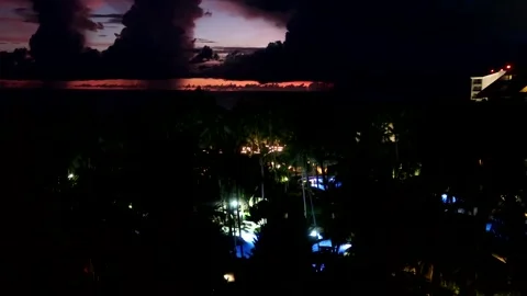 Sunset time lapse with black clouds Stock Footage 214038617