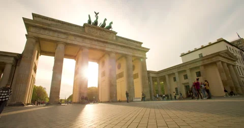 Sunset Time Lapse The Brandenburg Gate, Berlin, Germany Stock Footage 243034063