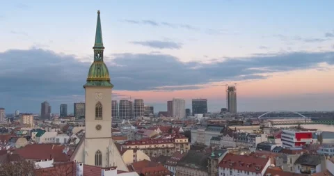 Sunset time lapse of Bratislava city Stock Footage 265041914