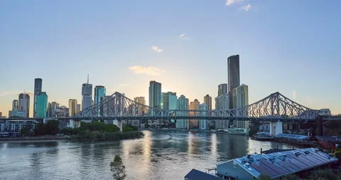 Sunset Time Lapse of Brisbane CBD, QLD, Australia, 10-16-2025 Stock Footage 320035400